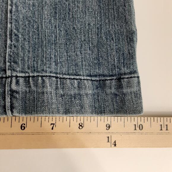 Soft Surroundings Mid Rise Wide Leg Jeans Front Pleated Y2K 70s Denim Sz Tall M - Picture 12 of 12